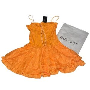 outcast orange corset dress